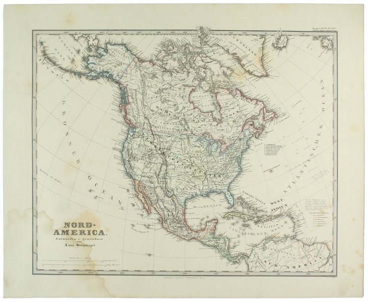 NORD-AMERICA entworfen u.gezeichnet von F.von Stülpnagel.