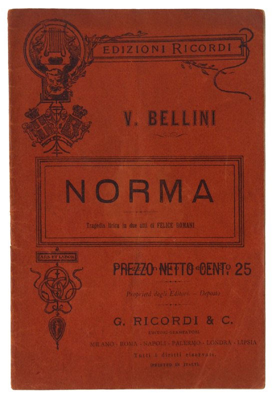 NORMA. Tragedia lirica in due atti. Musica di Vincenzo Bellini. | Immagine principale