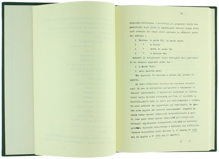NOTE SUL SERVIZIO I.T.O. NELLE BATTAGLIE DELLA BAINSIZZA - DI …