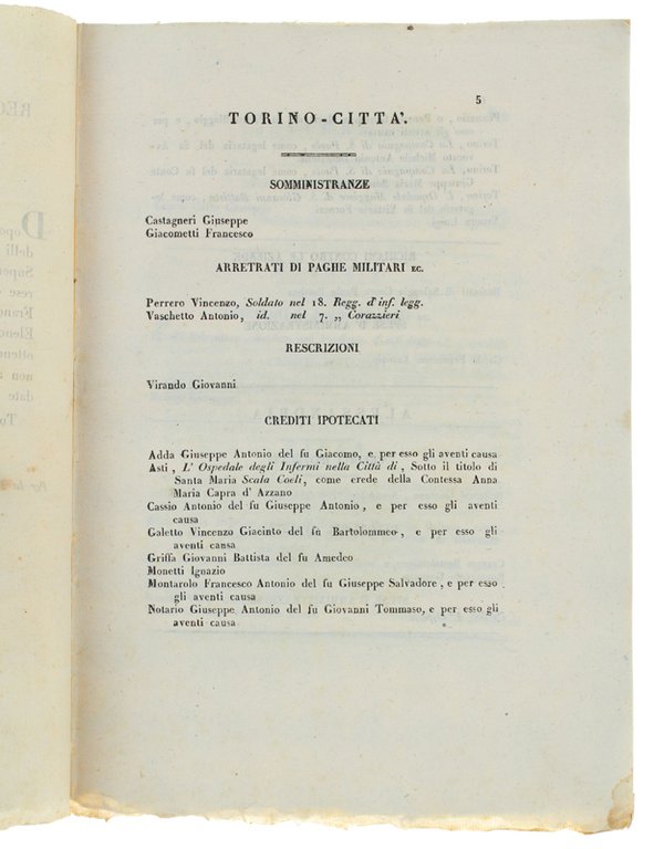 NOTIFICAZIONE DELLA REGIA COMMISSIONE SUPERIORE DI LIQUIDAZIONE. In data 23 …