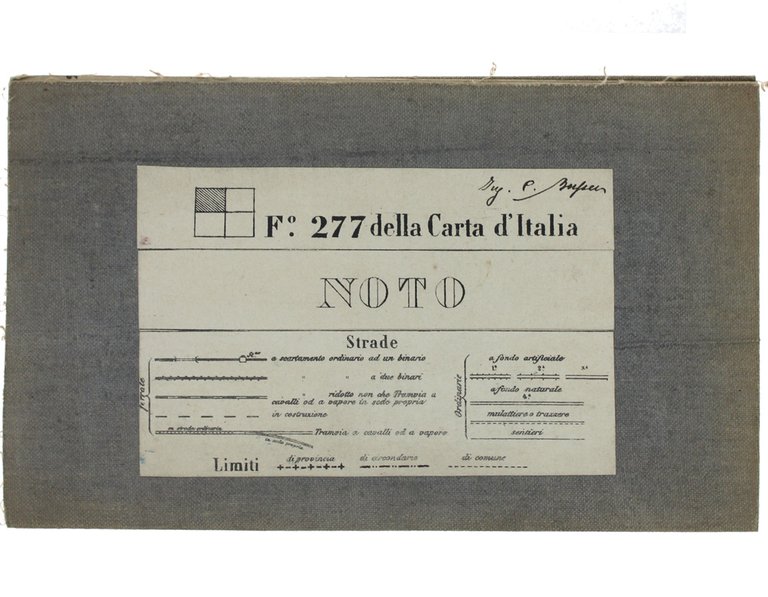 NOTO. Foglio N° 277 della Carta d'Italia. Scala 1:50.000. Longitudine …