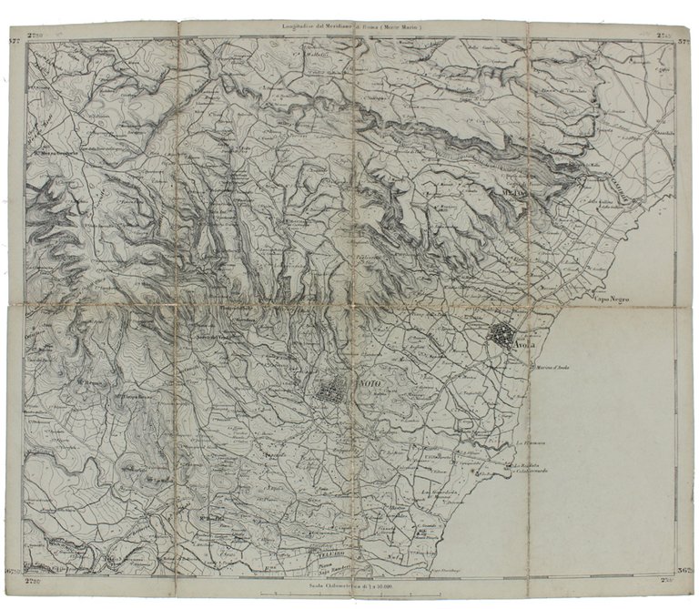 NOTO. Foglio N° 277 della Carta d'Italia. Scala 1:50.000. Longitudine …