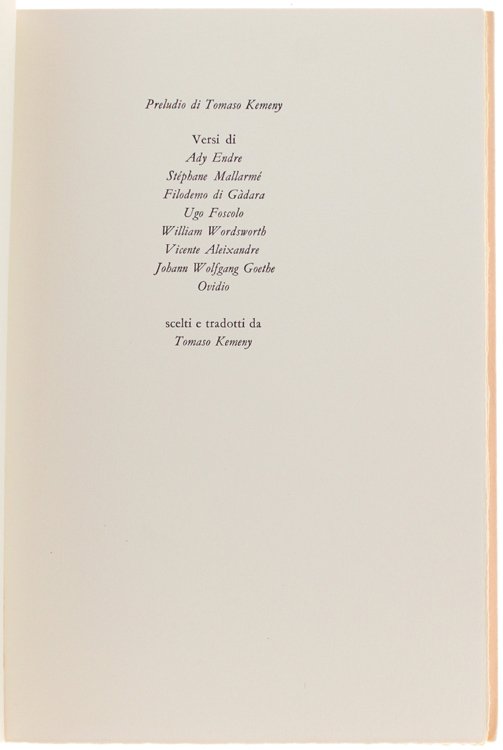 NOTTURNO (55 a.C. - 1992). [Raffinata edizione 185 esemplari]
