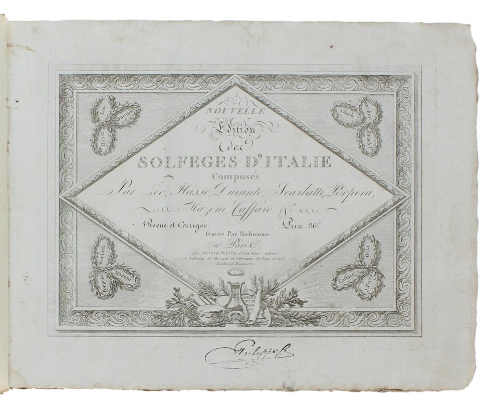 NOUVELLE EDITION DES SOLFEGES D'ITALIE composés par Leo, Hasse, Durante, …