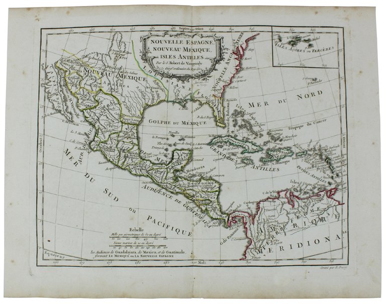 NOUVELLE ESPAGNE, NOUVEAU MEXIQUE, ISLES ANTILLES. [Original copper engraved map, … | Immagine Gallery 2