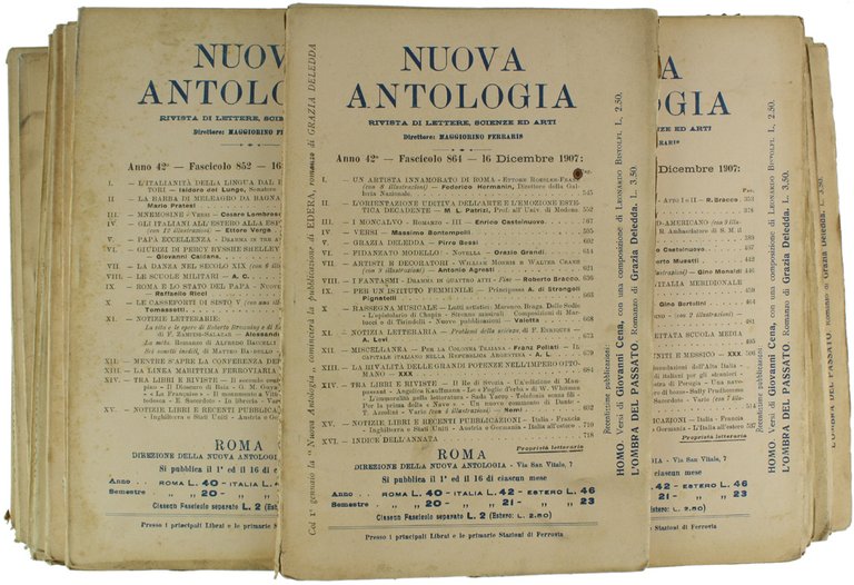 NUOVA ANTOLOGIA di Lettere, Scienze ed Arti. Annata 1907 completa