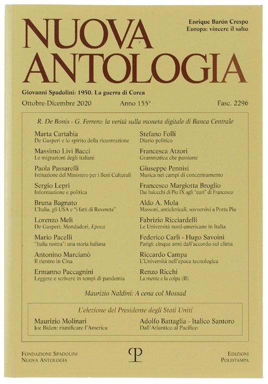 NUOVA ANTOLOGIA. Fasc. 2296. Ottobre- Dicembre 2020. | Immagine Gallery 2