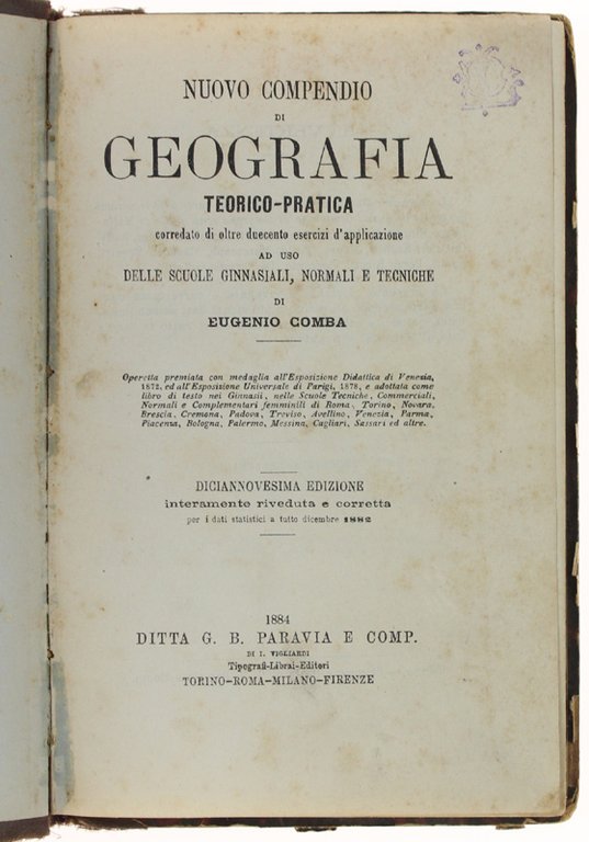 NUOVO COMPENDIO DI GEOGRAFIA TEORICO-PRATICA corredato di oltre 200 esercizi …
