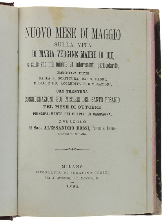 NUOVO MESE DI MAGGIO SULLA VITA DI MARIA VERGINE MADRE …