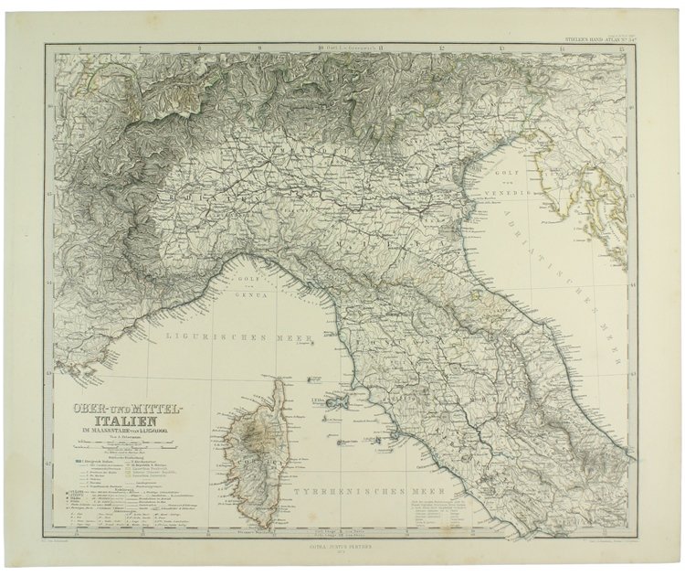 OBER UND MITTEL-ITALIEN IM MAASSSTABE VON 1:1.850.000.