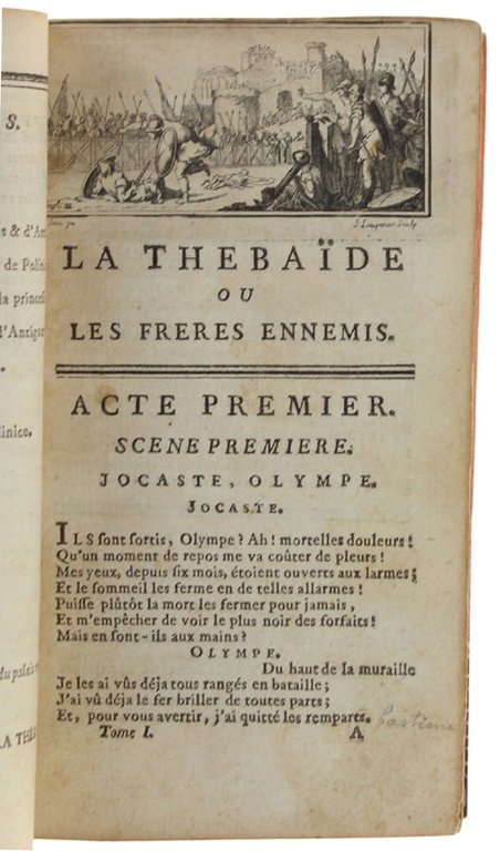 OEUVRES DE RACINE. Tome premier. Nouvelle edition, plus correcte & …