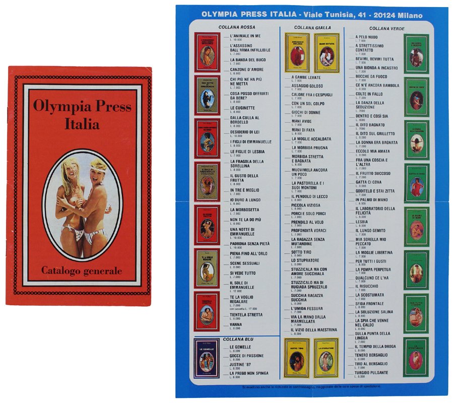 OLYMPIA PRESS ITALIA - CATALOGO GENERALE.