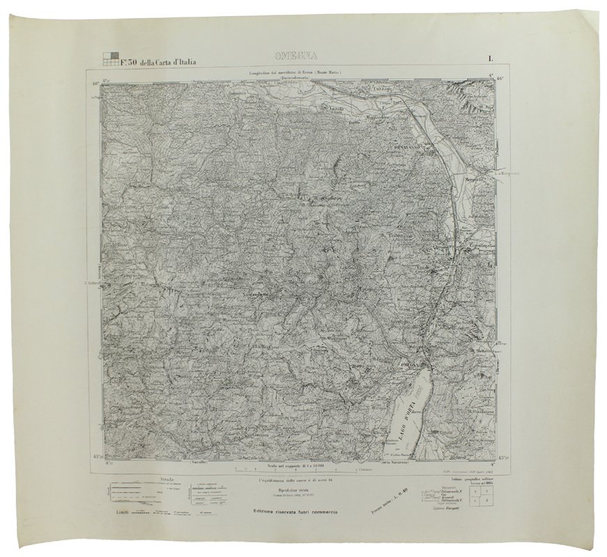 OMEGNA. Foglio 30 - I della Carta d'Italia, scala di …