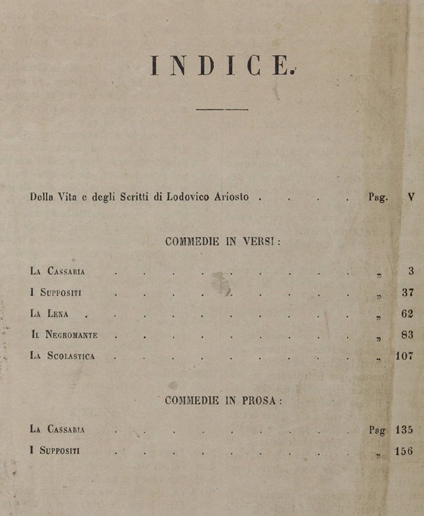 OPERE DI LODOVICO ARIOSTO con note filologiche e storiche: ORLANDO …