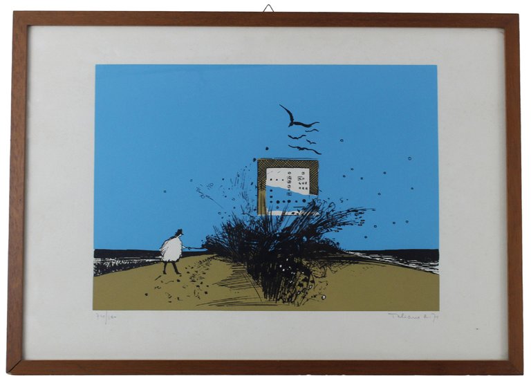 RICCARDO TALIANO - Litografia a colori "ORDINE - NO GUERRA" …