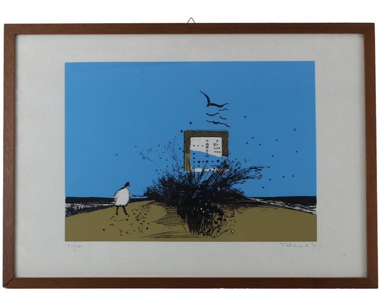 RICCARDO TALIANO - Litografia a colori "ORDINE - NO GUERRA" …