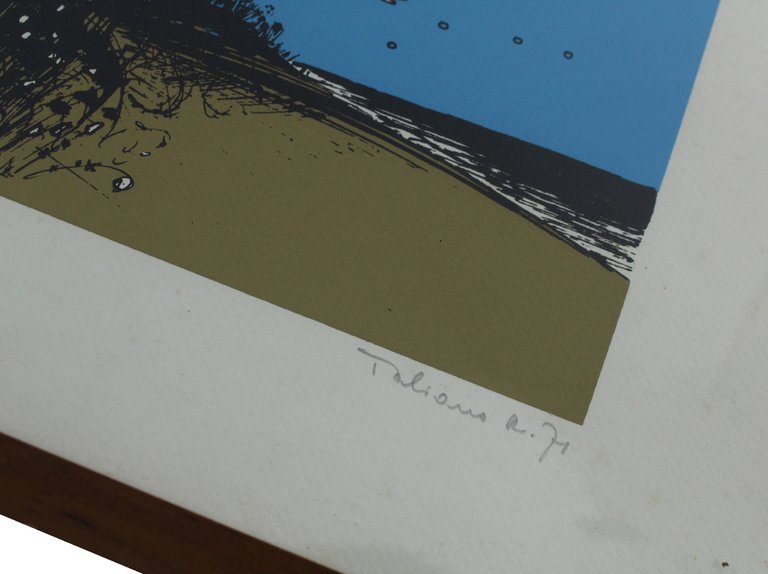 RICCARDO TALIANO - Litografia a colori "ORDINE - NO GUERRA" …