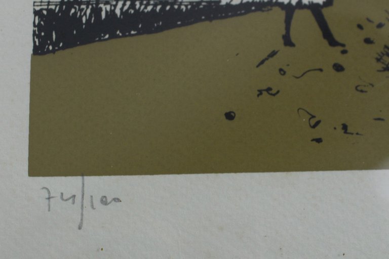 RICCARDO TALIANO - Litografia a colori "ORDINE - NO GUERRA" …