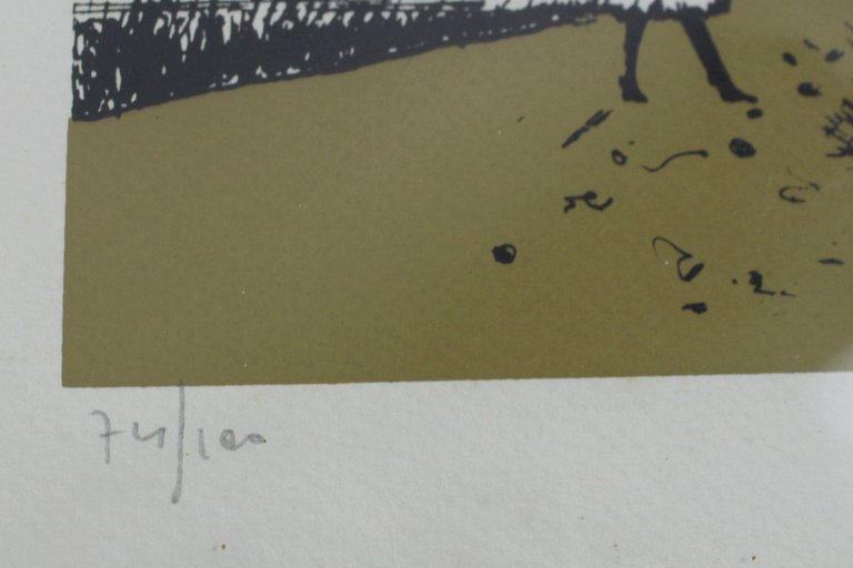 RICCARDO TALIANO - Litografia a colori "ORDINE - NO GUERRA" …