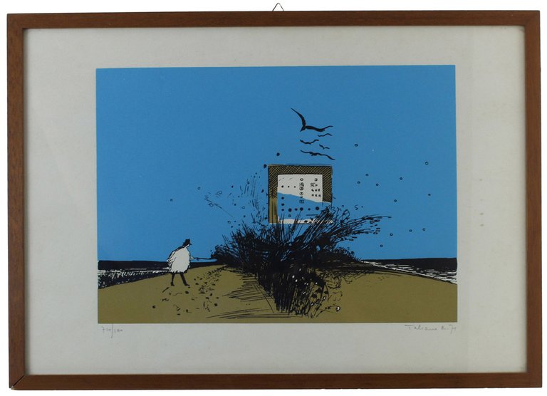 RICCARDO TALIANO - Litografia a colori "ORDINE - NO GUERRA" …