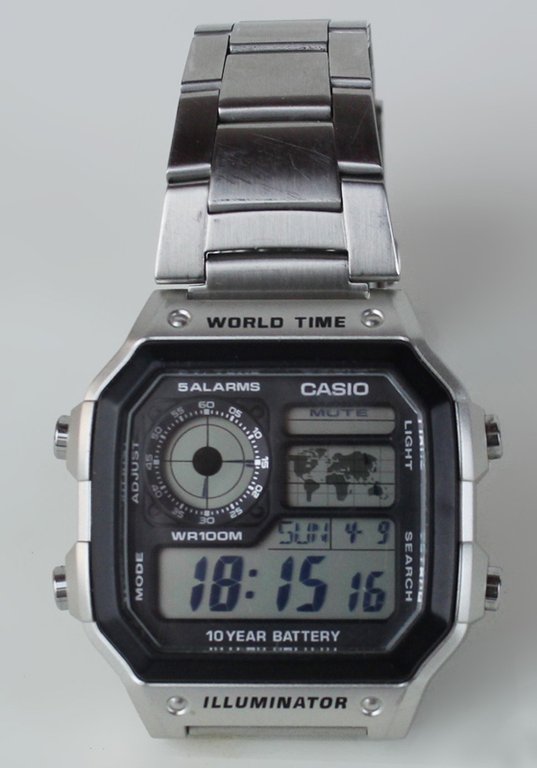 OROLOGIO UOMO CASIO WORLD TIME AE1200WH No. 3299 (nuovo)