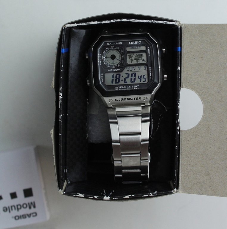OROLOGIO UOMO CASIO WORLD TIME AE1200WH No. 3299 (nuovo)