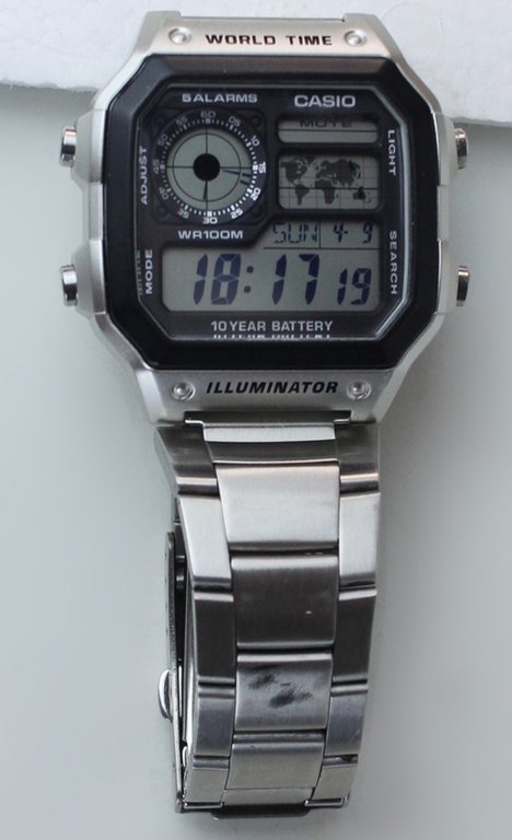 OROLOGIO UOMO CASIO WORLD TIME AE1200WH No. 3299 (nuovo)