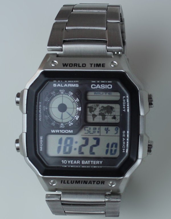 OROLOGIO UOMO CASIO WORLD TIME AE1200WH No. 3299 (nuovo)