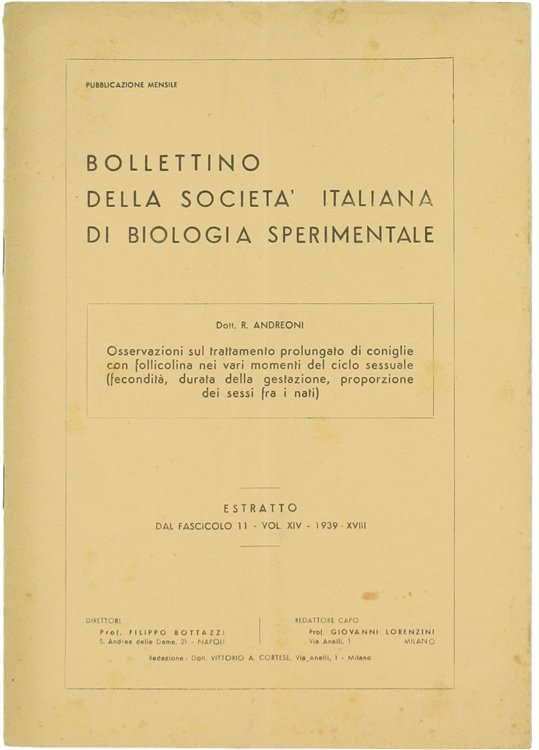 OSSERVAZIONI SUL TRATTAMENTO PROLUNGATO DI CONIGLIE CON FOLLICOLINA NEI VARI …