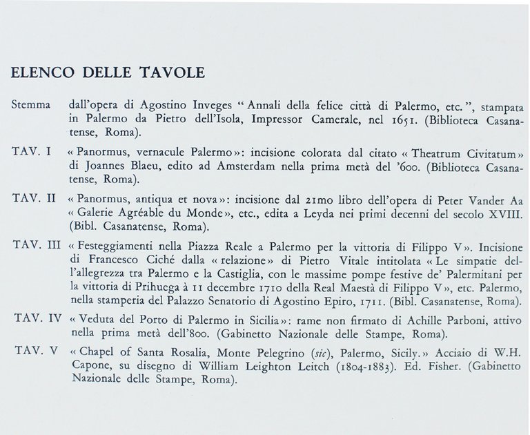 PALERMO - 6 grandi tavole con incisioni antiche.