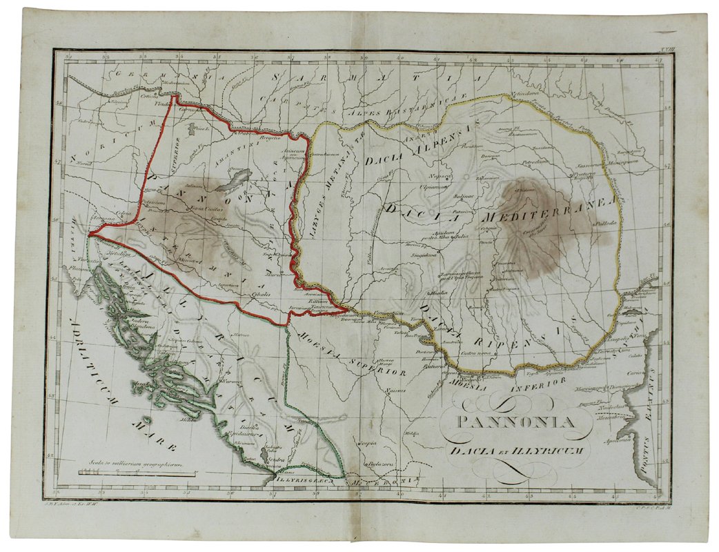 PANNONIA DACIA ET ILLYRICUM, from "Tabulae geographicae orbis veteribus noti", …