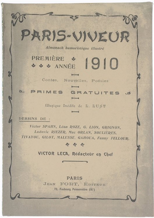 PARIS-VIVEUR - Almanach Humoristique Illustré. Première Année 1910.