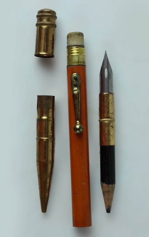 PENNA + MATITA + GOMMA CON CLIPS - vintage (1920 …