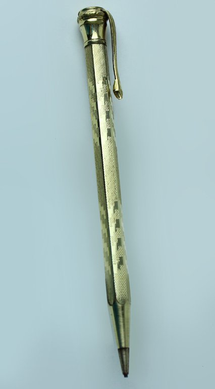 PENNA PORTAMINA LAMINATA ORO 18 KR vintage (1920 ca.) Funzionante: …