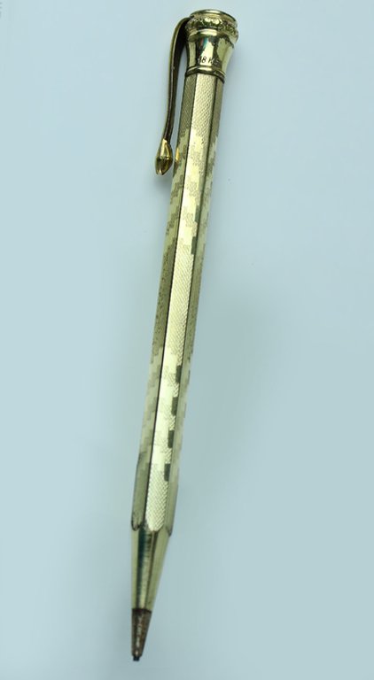 PENNA PORTAMINA LAMINATA ORO 18 KR vintage (1920 ca.) Funzionante: …