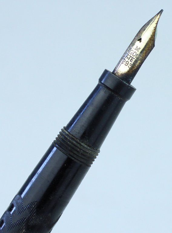 PENNA STILOGRAFICA "Royal Fountain Pen" in ebanite. Pennino Gold Plated. …