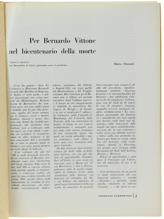 PER BERNARDO VITTONE NEL BICENTENARIO DELLA MORTE. (stralcio).