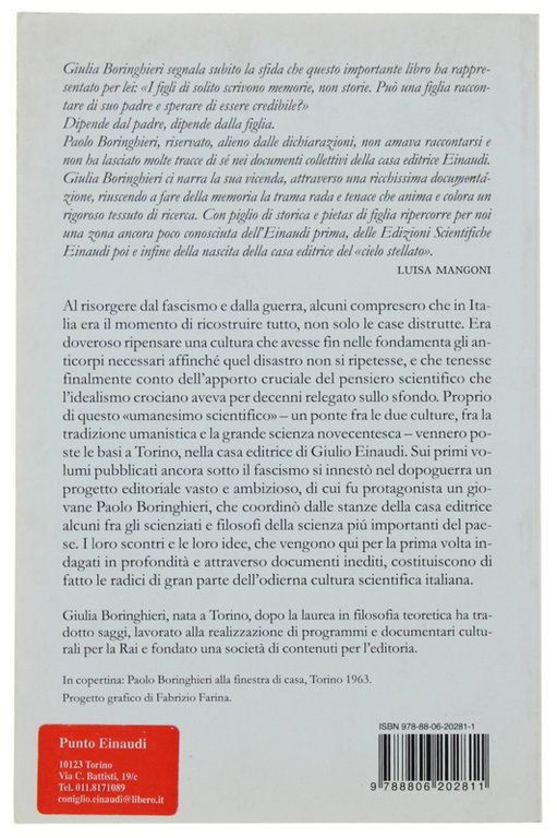 PER UN UMANESIMO SCIENTIFICO. Storia di libri, di mio padre …