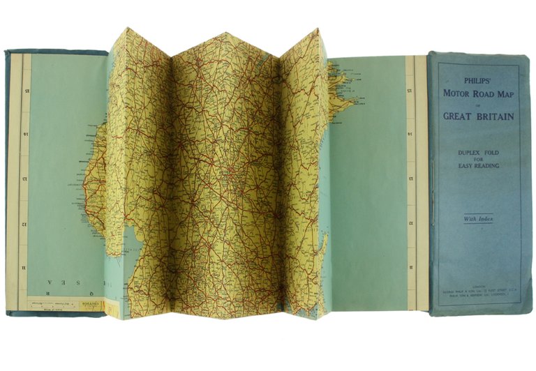 PHILIPS' MOTOR ROAD MAP OF GREAT BRITAIN. Duplex fold for …