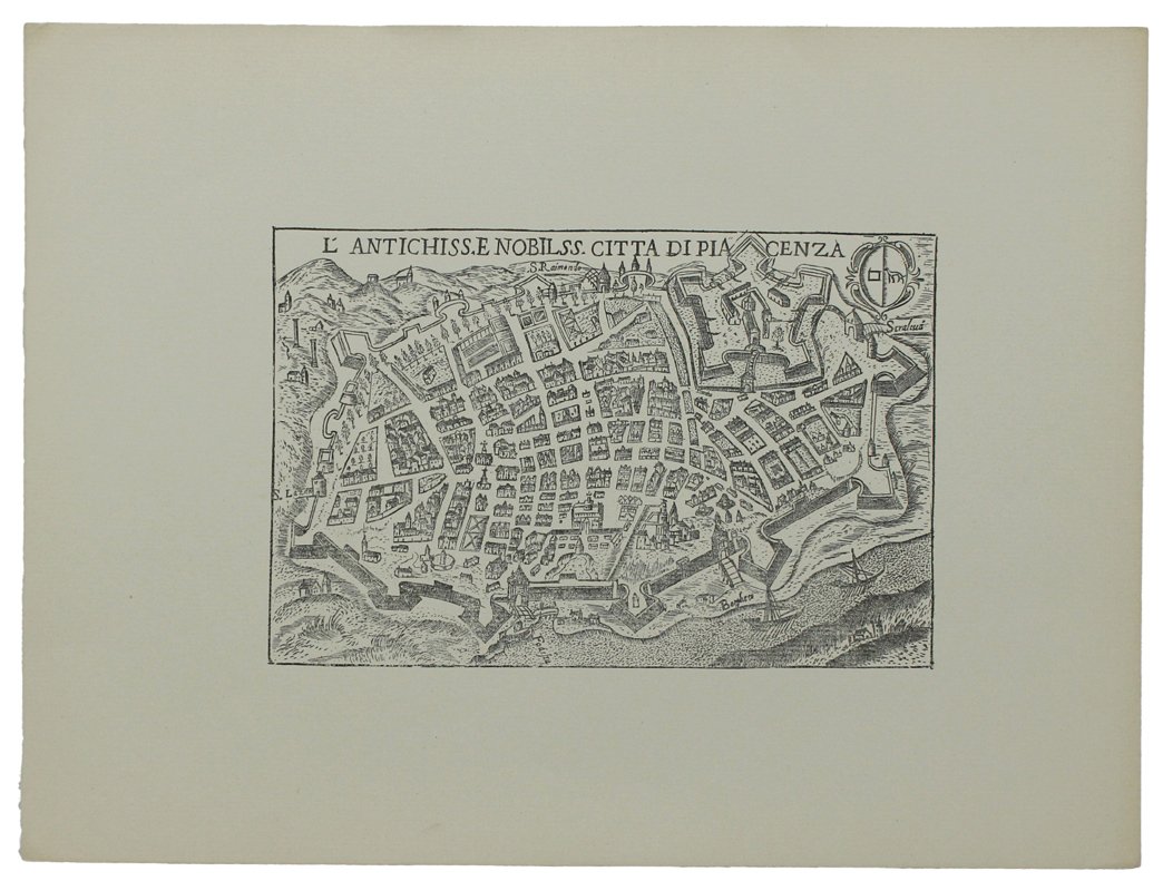 PIACENZA: ANTICA MAPPA / VEDUTA - Ristampa anastatica (1970 ca.) | Immagine principale