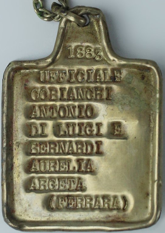 PIASTRINA MILITARE ITALIANA 1A GUERRA MONDIALE CON CATENELLA
