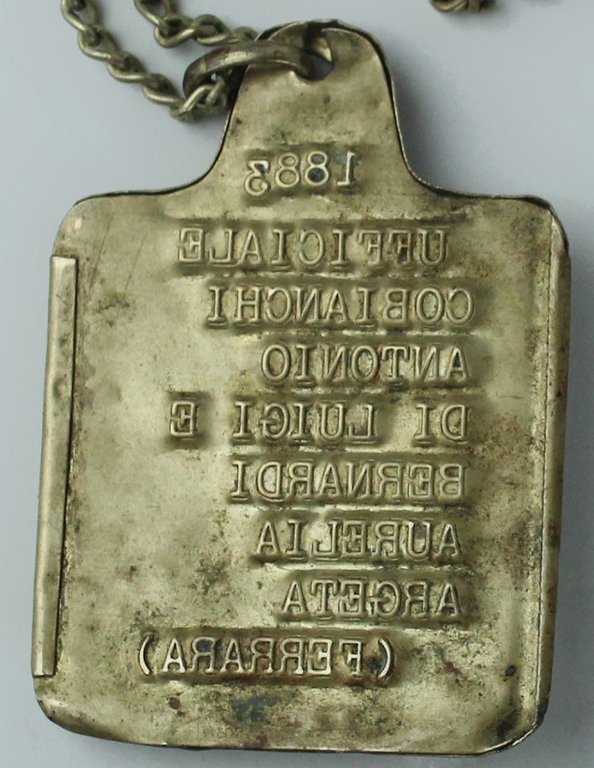 PIASTRINA MILITARE ITALIANA 1A GUERRA MONDIALE CON CATENELLA