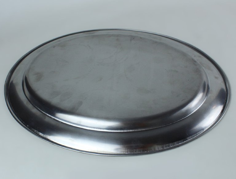 PIATTO OVALE VASSOIO VINTAGE IN ACCIAIO MASSICCIO CROMATO CM 34x26 … | Immagine Gallery 5