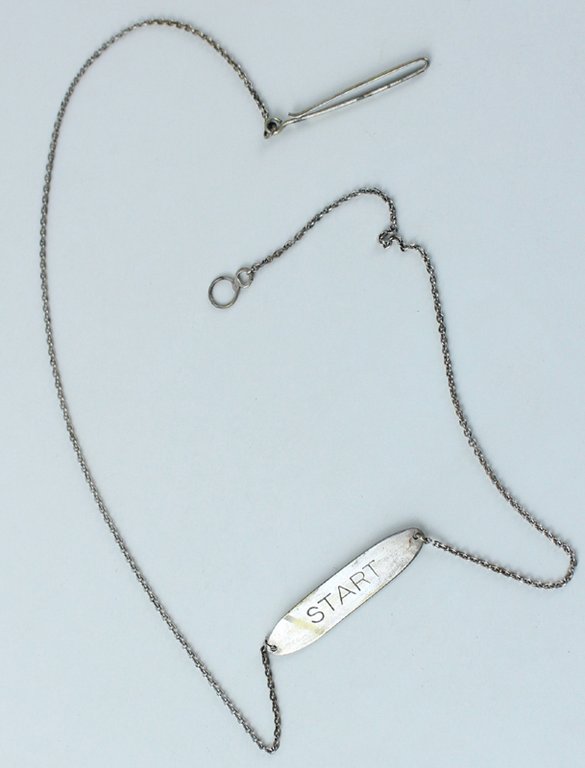 PLACCHETTA ARGENTATA "START" CON CATENELLA E GANCIO CHIUSURA | Immagine Gallery 3