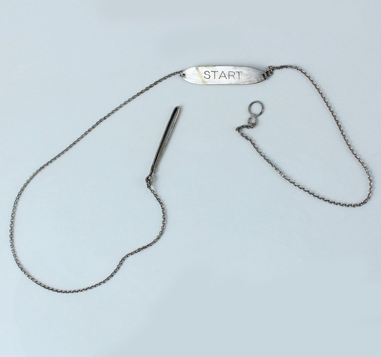 PLACCHETTA ARGENTATA "START" CON CATENELLA E GANCIO CHIUSURA | Immagine Gallery 5
