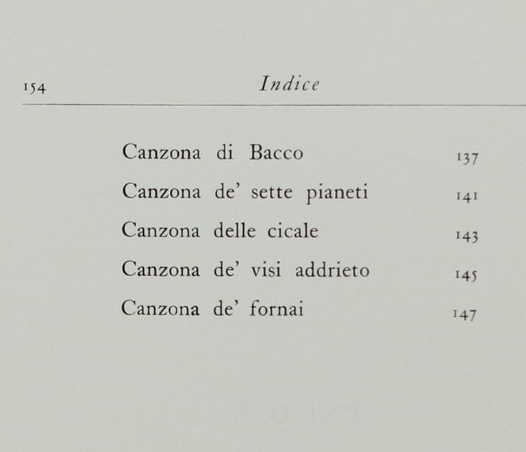 POEMETTI & CANTI CARNASCIALESCHI DEL MAGNIFICO LORENZO DE' MEDICI.
