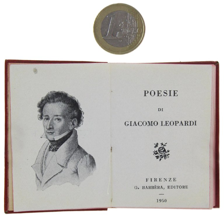 POESIE DI GIACOMO LEOPARDI. Edizione Vade-mecum [cm 6,5x4,5x1]