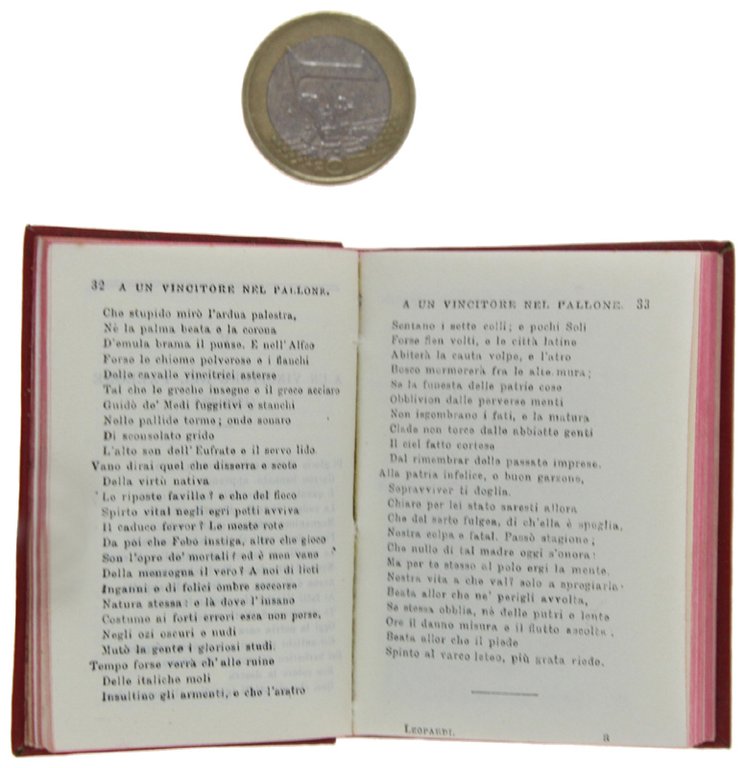 POESIE DI GIACOMO LEOPARDI. Edizione Vade-mecum [cm 6,5x4,5x1]