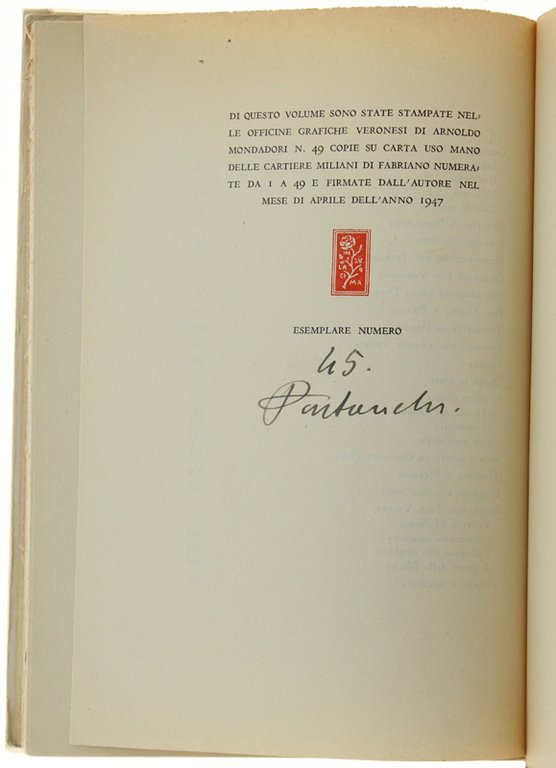 PONTI SUL TEMPO. [Edizione originale numerata, dedica dell'autore]