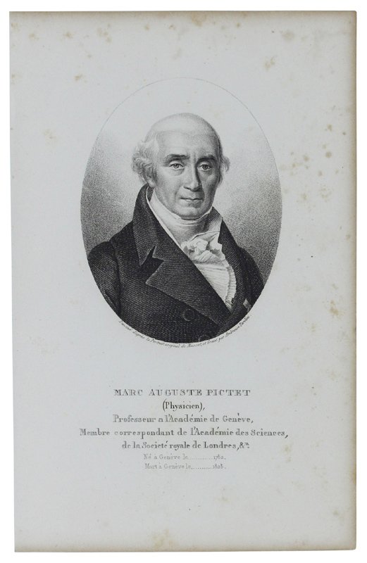 MARC AUGUSTE PICTET (Physicien) 1752-1825. Gravure sur acier dessinée et …
